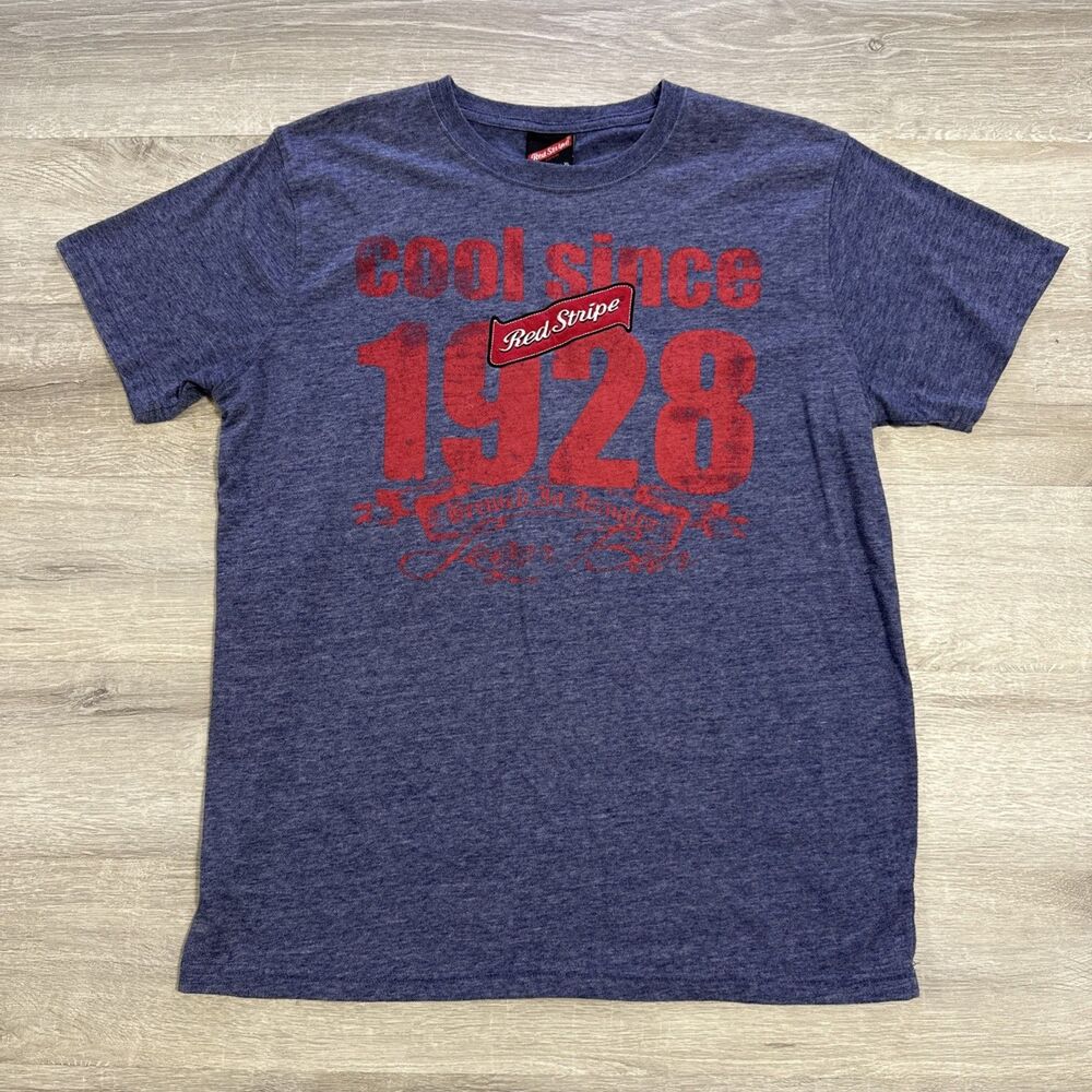Red Stripe Shirt Cool Since 1928 Men’s Heather Blue Tee Size XL